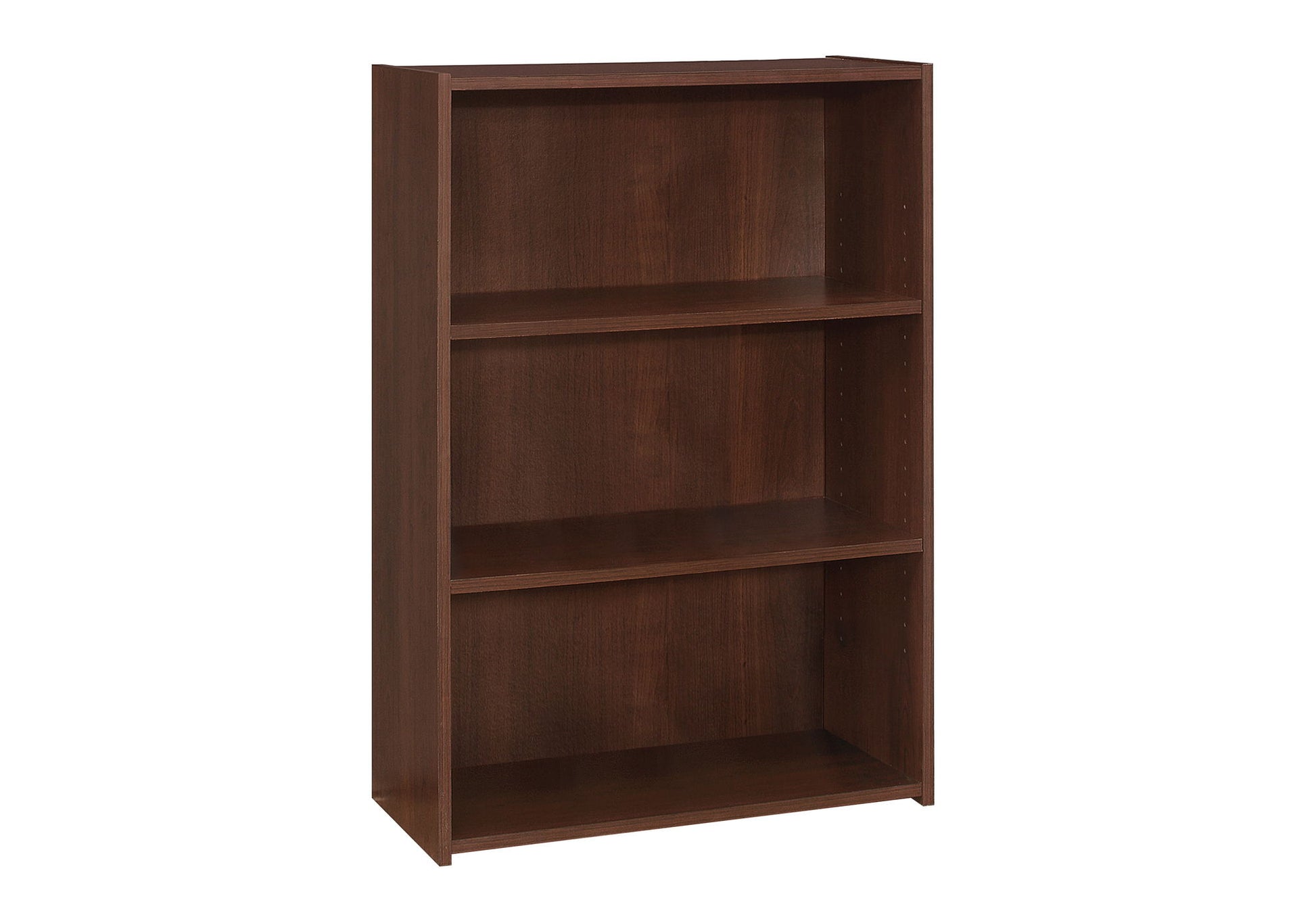 A 4-tier transitional bookcase for office use stands empty against a plain white background.