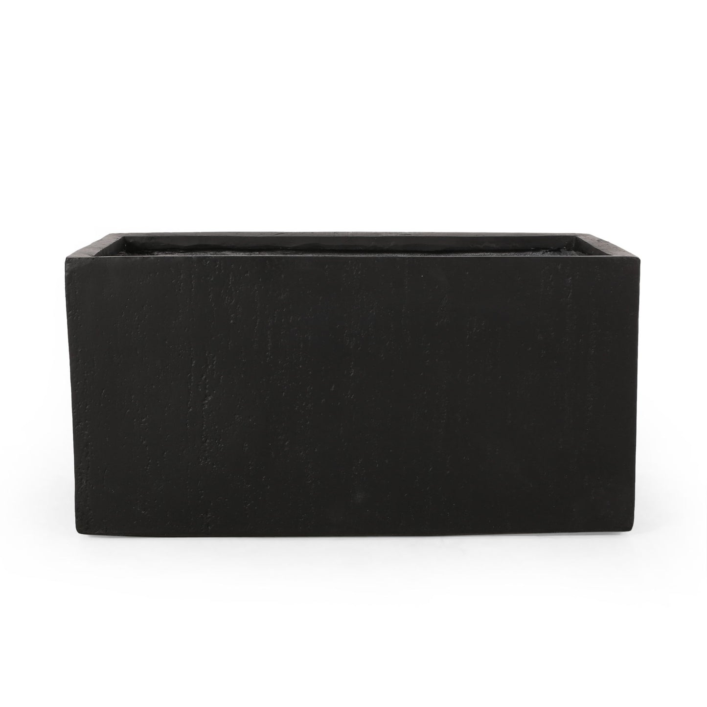 The Modern Outdoor Planter is a rectangular black planter box with a smooth finish, shown from the front against a white background.