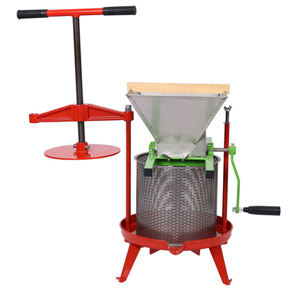 Manual Fruit Wine Press And Crusher For Kitchen, 100% Natural Juice Maker - Green