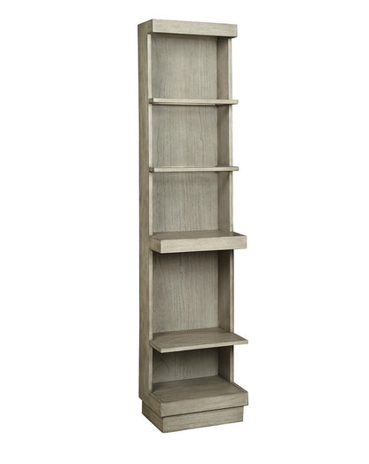 The Couch.com Celino BookShelf Pier (Set of 2) features tall, narrow wood construction with a beige finish, five shelves (two extended), set against a plain white background.