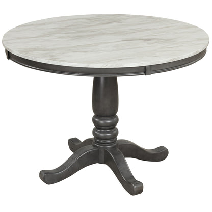 Dining Table - Gray - Faux Marble