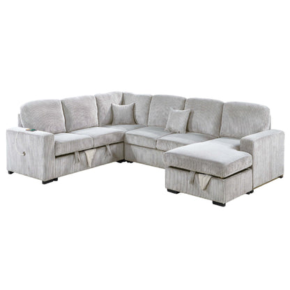 Modern Design Convertible Sectional Storage Bed With USB Port
