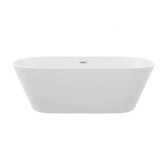 Gloss Freestanding Bathtub With Drain, Stand Alone Soaking Tub