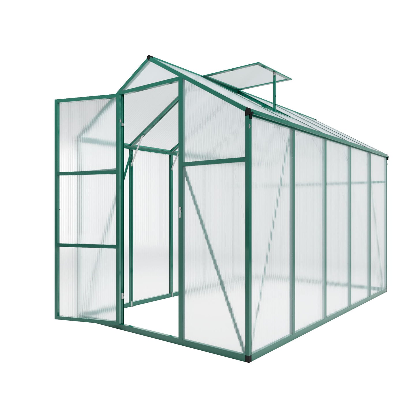 Polycarbonate Walk-In Greenhouse, Raised Base For Outdoor In All Season