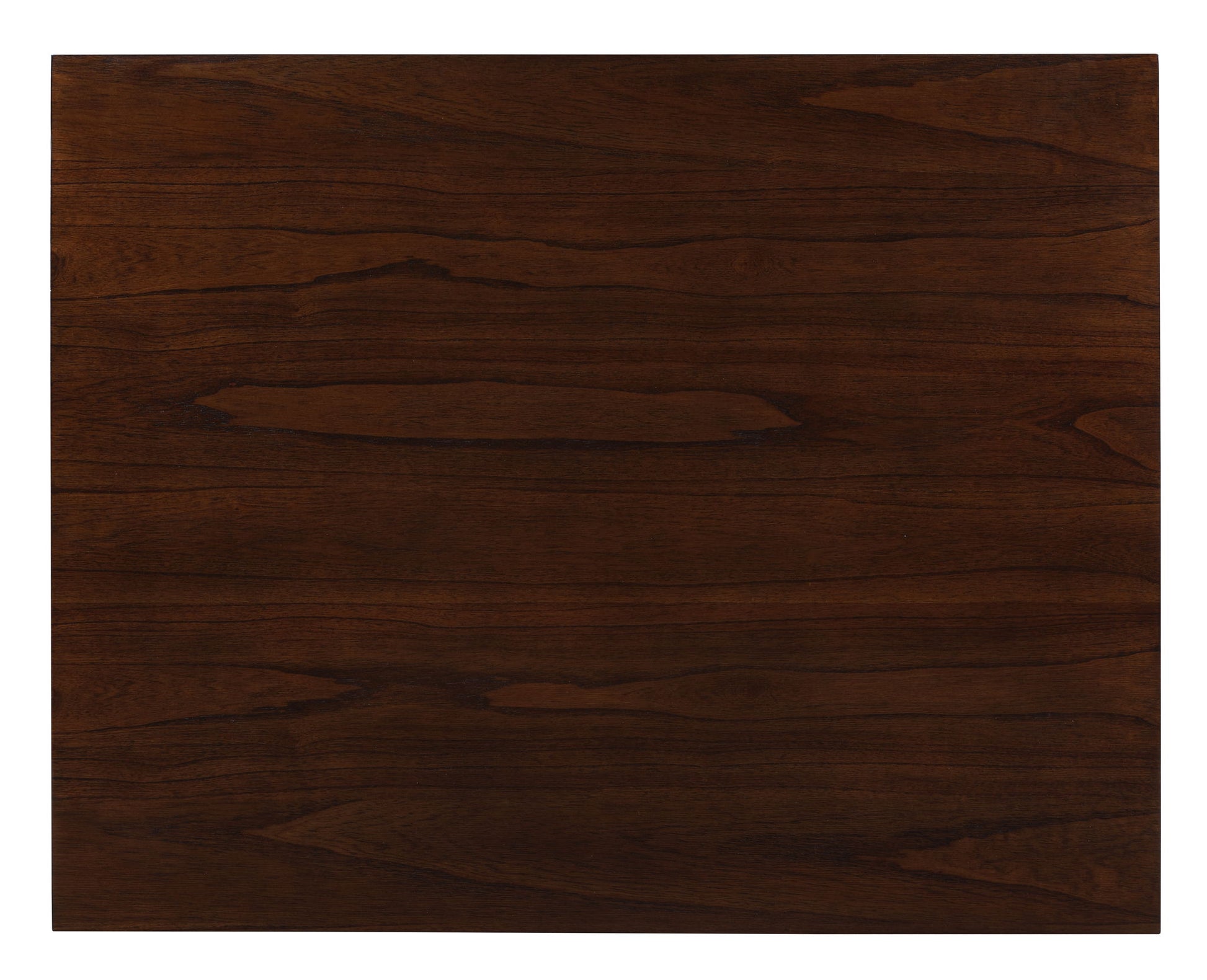 A close-up of the Graham Small Space Counter Height Dining Table shows its dark brown wood surface with natural grain patterns and subtle tonal variations.