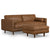 Dark Brown / 3 Seater Sofa With Ottoman