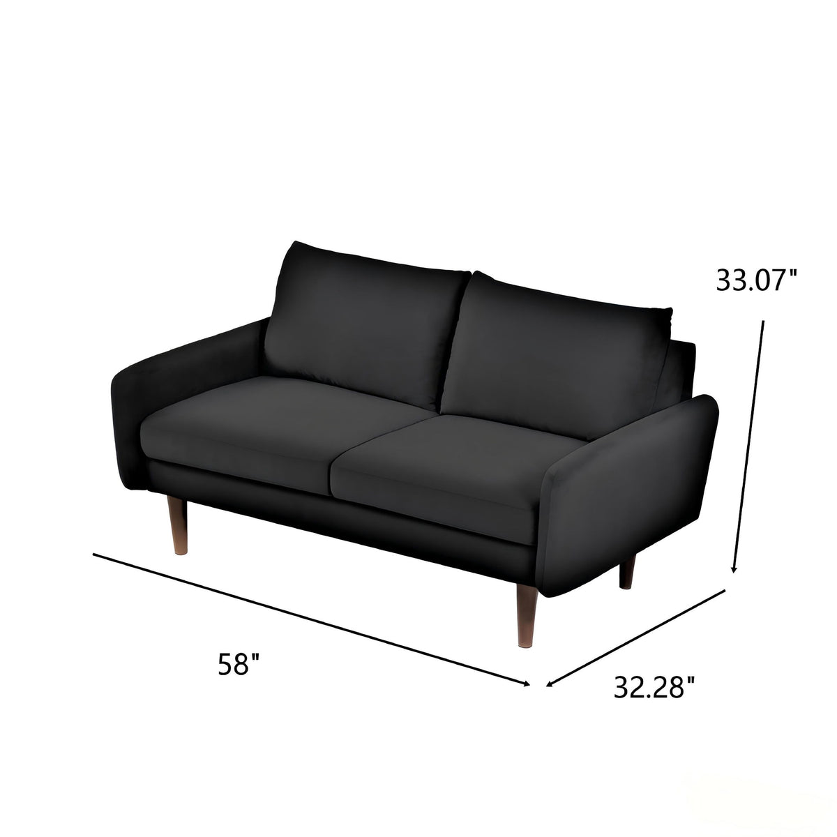 Kent - Loveseat, 2 Seater Sofa For Compact Living Spaces