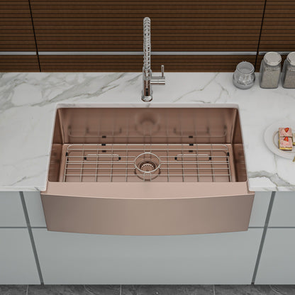 Farmhouse Kitchen Sink, Stainless Steel, Apron Front