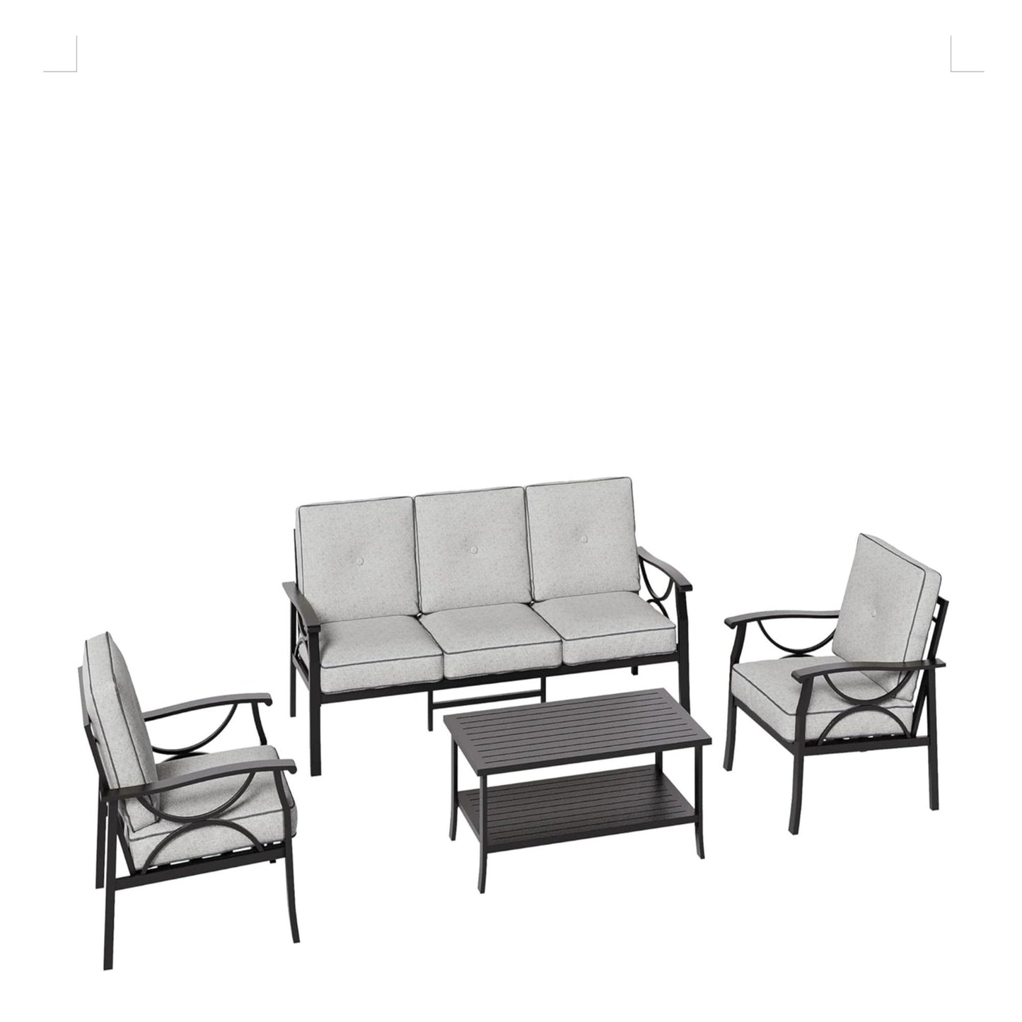 Patio Furniture Set With Coffee Table And Cushions For Backyard