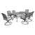 Dark Gray / 7 Pc. Table, 6 Swivel Chairs