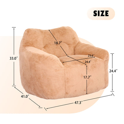 Beanbag Sofa Chair With Armrests Stuffed High Density Foam
