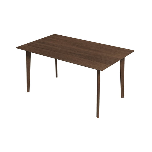 The Levi - Modern Style Rectangular Dining Kitchen Table features a dark brown finish and four tapered legs, displayed against a white background.