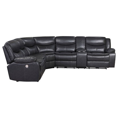 Salerno - Upholstered Power Reclining Sectional Sofa - Dark Gray
