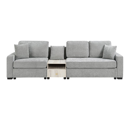 Modular Sofa Couch With Storage Armrest And Center Console