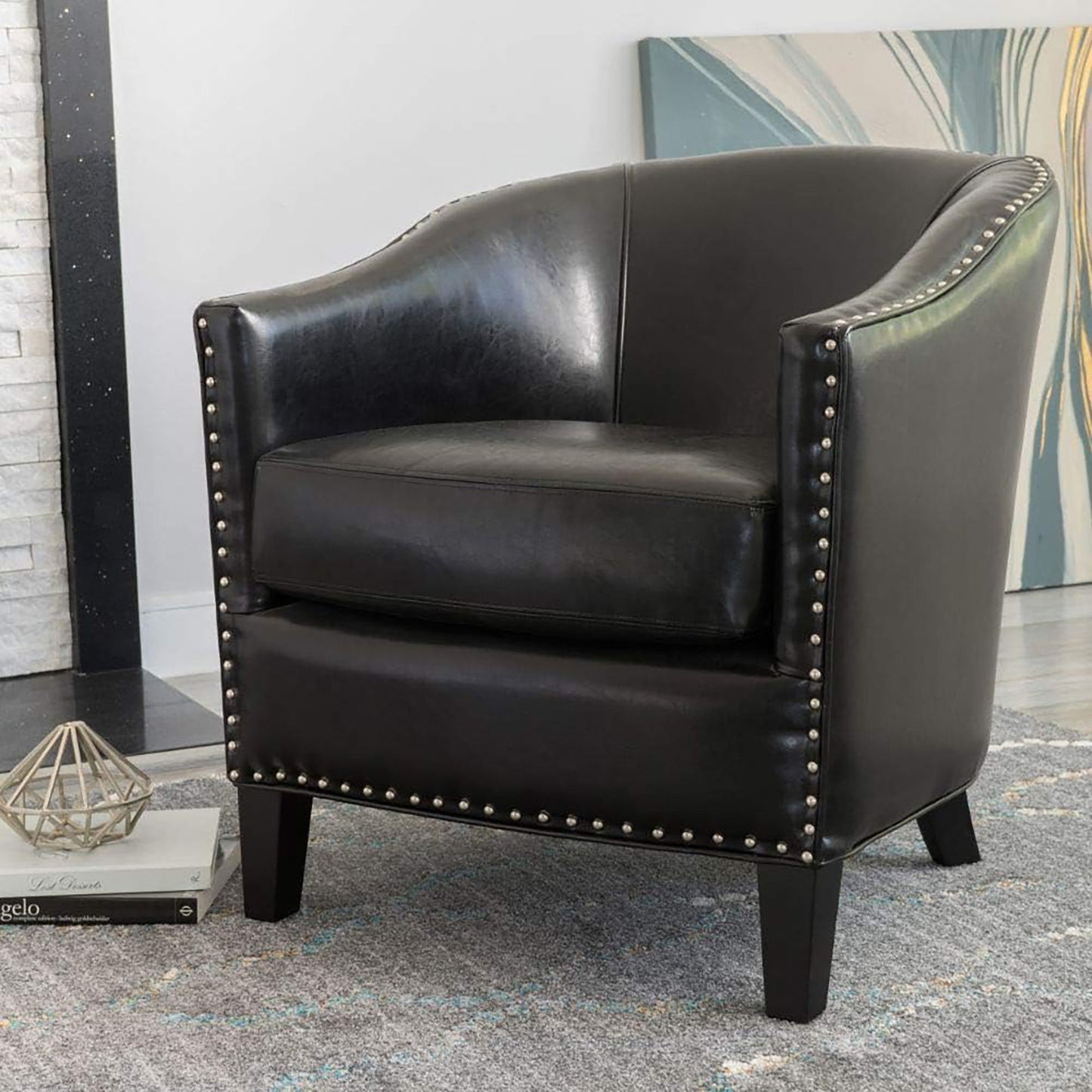 Enigmatica - Upholstered Club Chair With Nailhead Trim