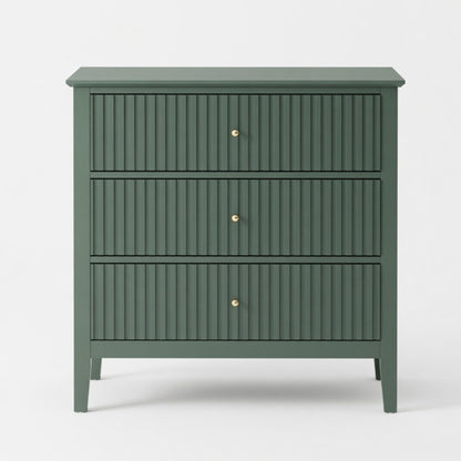Fluted 3 Drawer Nightstand With Soft Close Slides