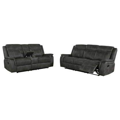 Franklin - 2 Piece Upholstered Reclining Sofa Set - Charcoal