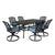 Light Blue / 7 Pc. Table, 6 Swivel Chairs