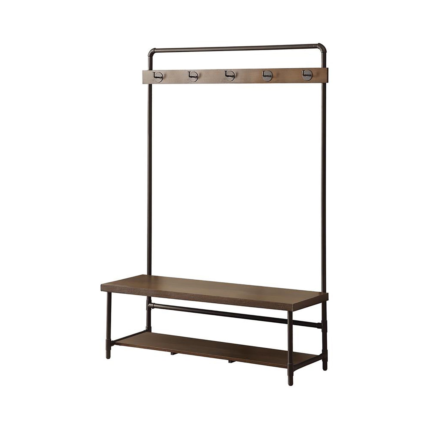 Hall - Tree With 5 Coat Hooks - Brown