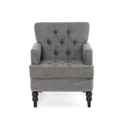 Harrison - Tufted Club Chair With Button Tufted Back And Birch Wood Legs