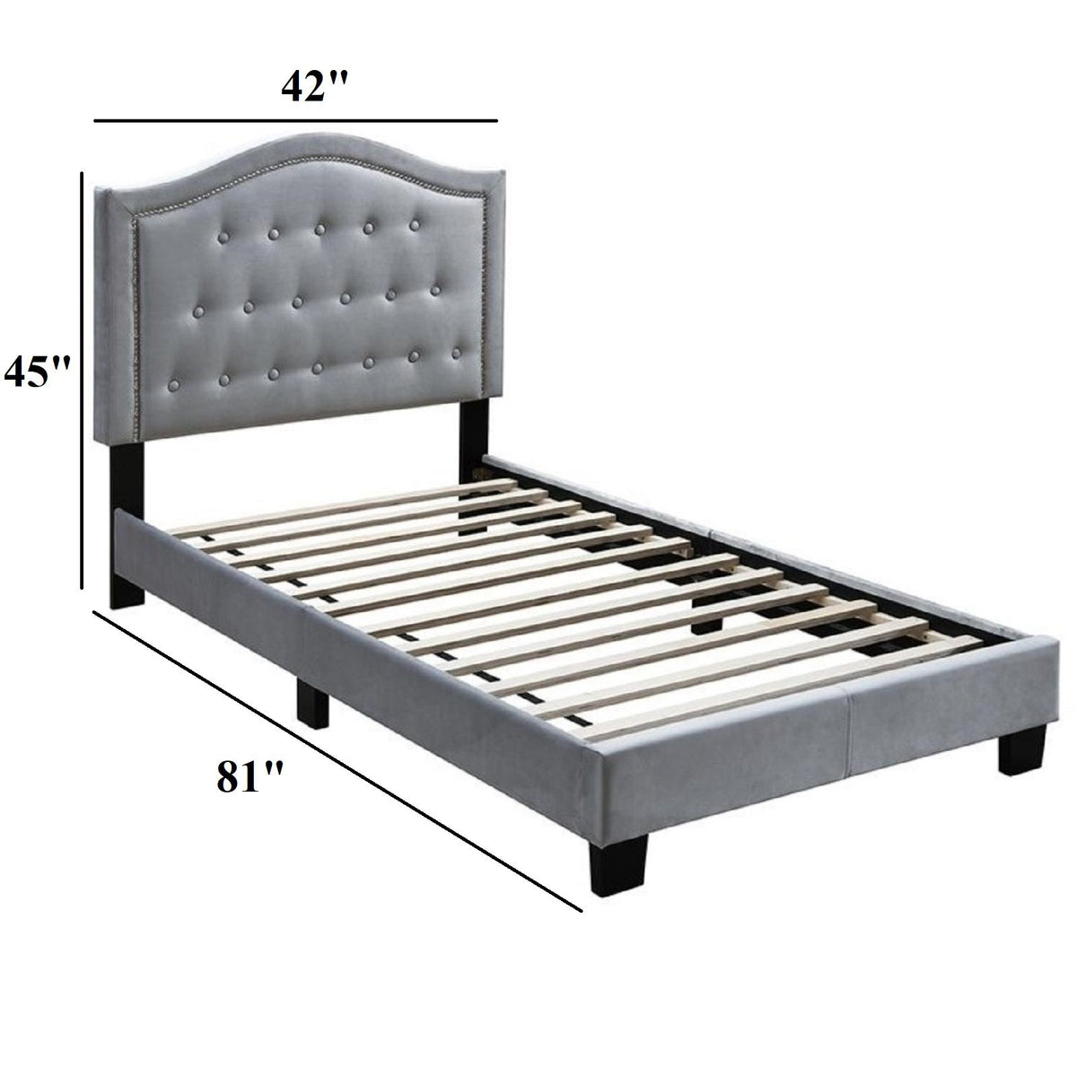 European Style Bed, Button Tufted Headboard