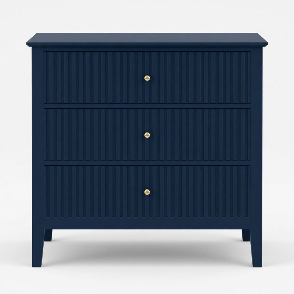Fluted 3 Drawer Nightstand With Soft Close Slides