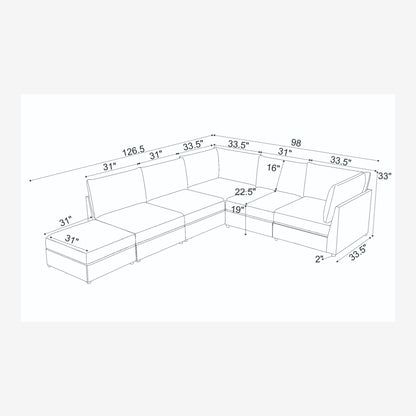 Modern Reversible Modular Sectional
