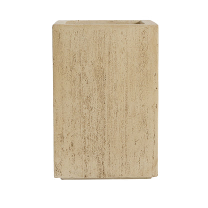 The Modern Outdoor Planter is a rectangular beige stone container with a smooth, natural texture, shown from the front against a plain white background.
