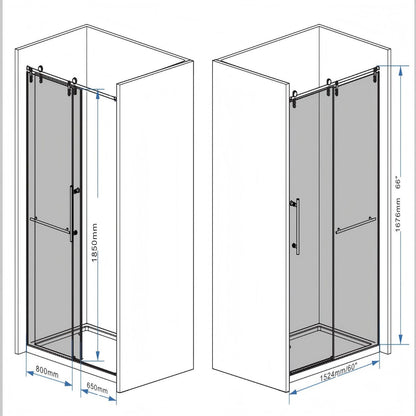 Frameless Sliding Bathtub Door With Frame