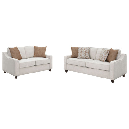 Mahaffey - 2 Piece Track Arm Living Room Set - Beige