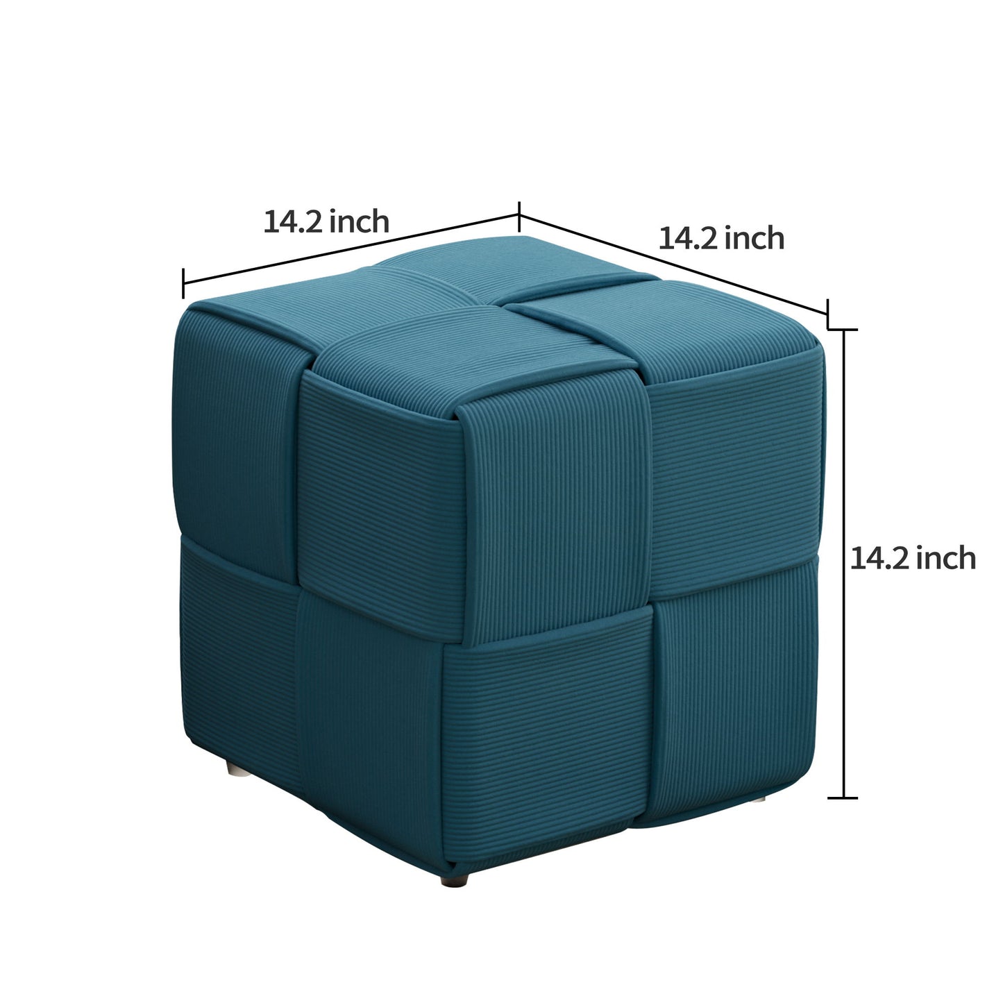 Modern Ottoman Foot Rest With Woven Design