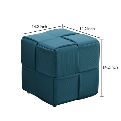 Modern Ottoman Foot Rest With Woven Design