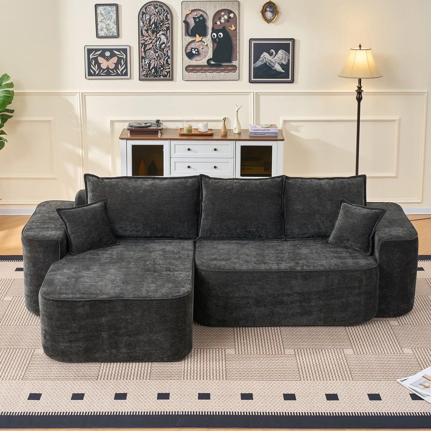 L-Shaped Sectional Sofa Couch With Chaise, Extra Deep Seats