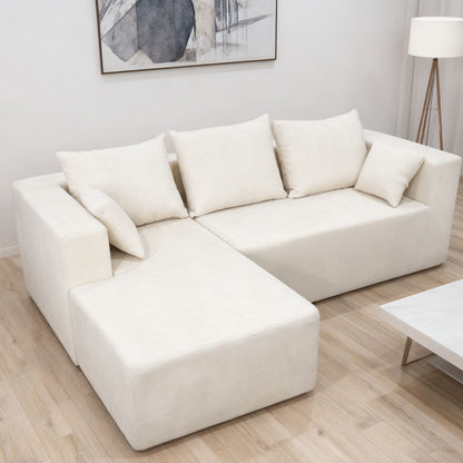 Modular Corner Sofa With Soft Linen Fabric