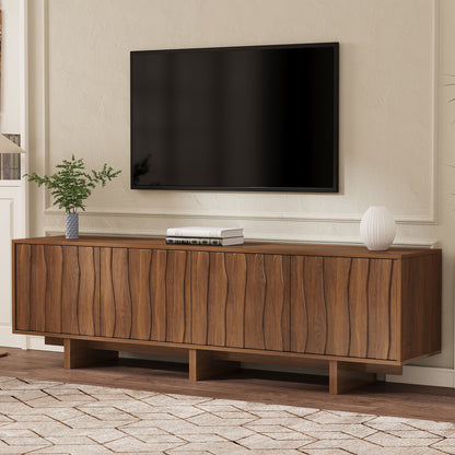 Retro Style TV Stand With Wavy Door