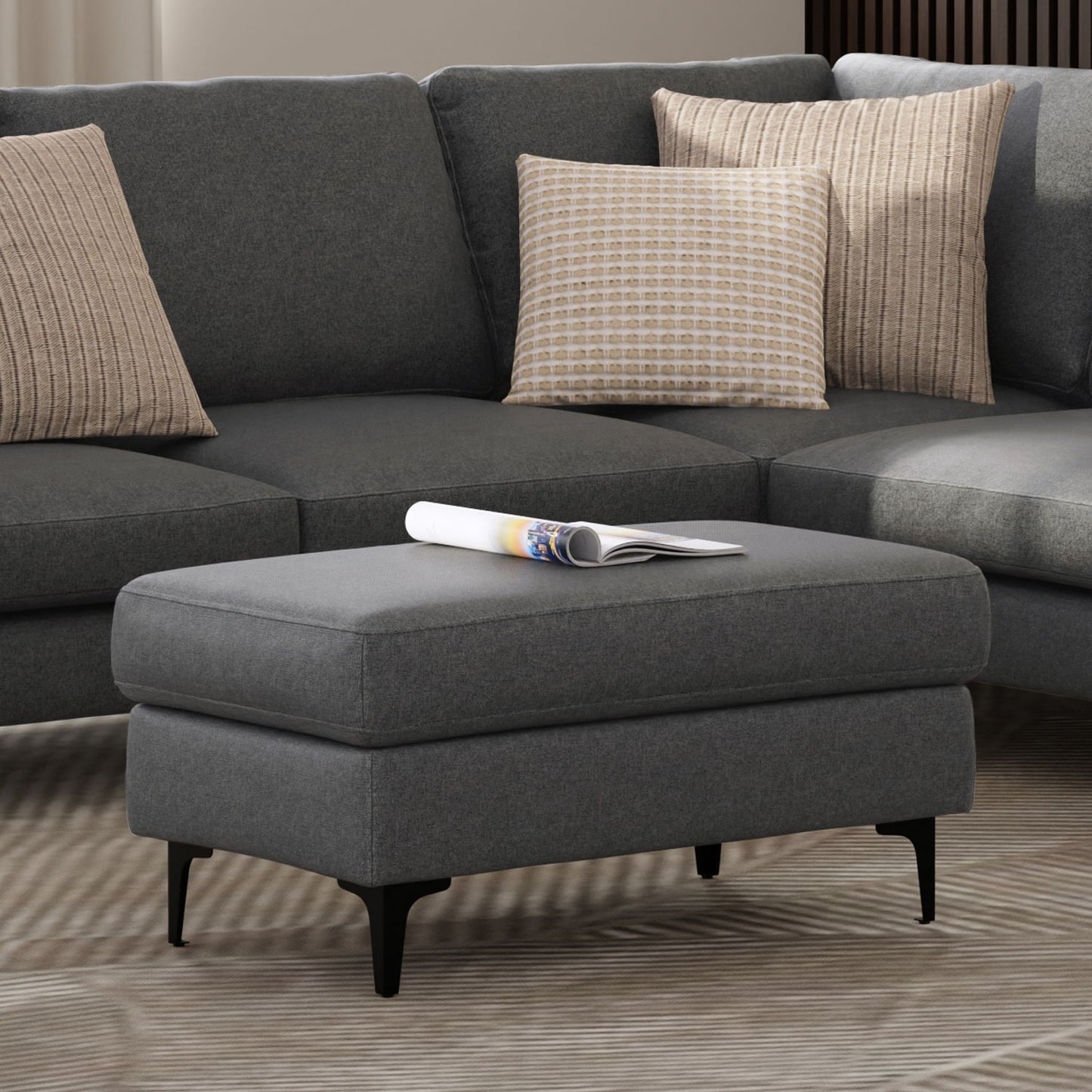 Ava - Versatile Mid Century Ottoman