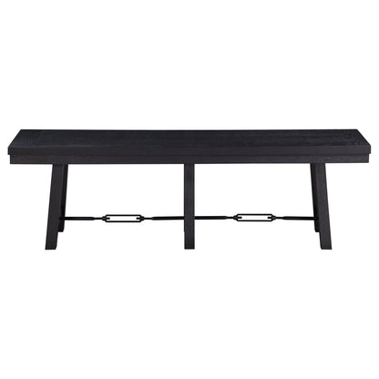 Yesler - Trestle Base Dining Bench - Black
