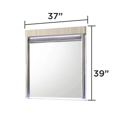 Leonor - Mirror With LED Light Frame - Gray