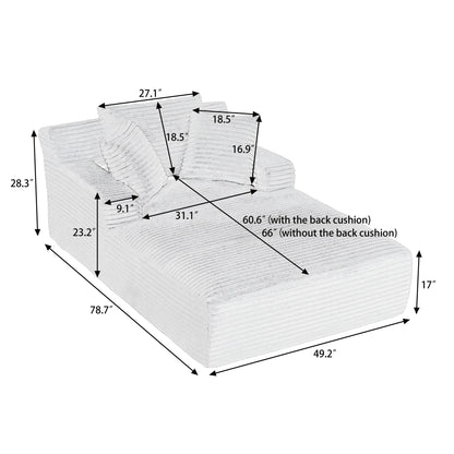 Oversized Chaise Lounge Chair Indoor For Living Room - Dark Gray