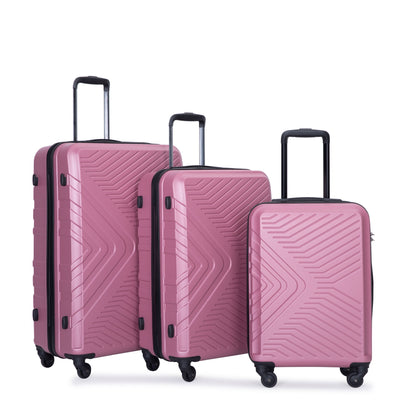 3 Piece Luggage Sets Lightweight Suitcase With Two Hooks, Spinner Wheels, Tsa Lock, Durable Hard Shell