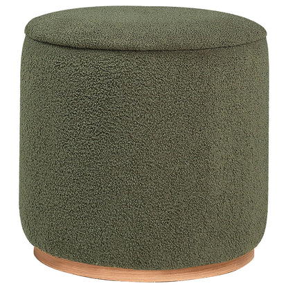 Keita - Upholstered Round Ottoman - Green