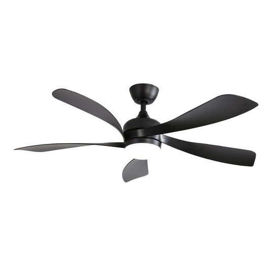 Ceiling Fan With 3 Color Dimmable 5 Blades Remote Control Reversible DC Motor And LED Light - Black