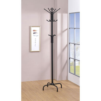 Coat Rack With 3 Tier Hooks For Entryway - Black
