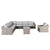 Gray / 3 Pc. Stationary Sectional, Chair, 2 Tables