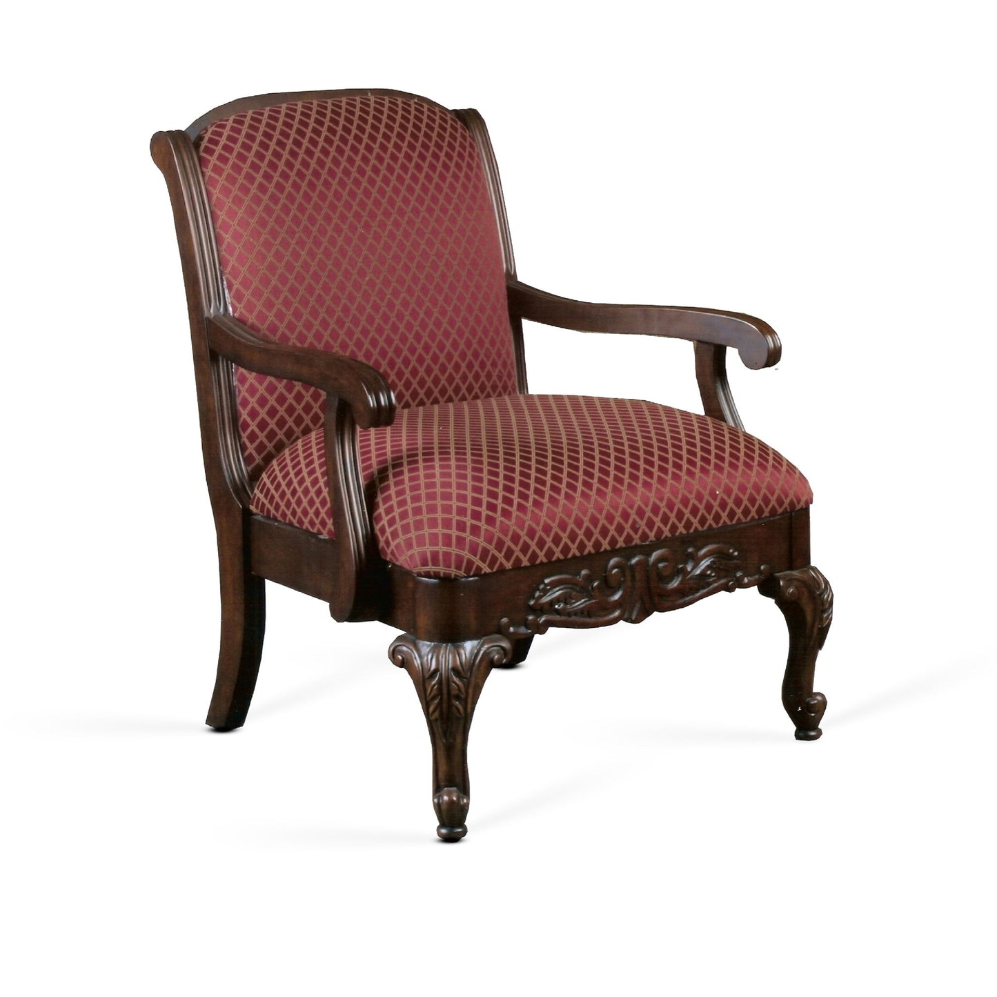 Santiago - Magenta Arm Chair In Jacquard Fabric - Red