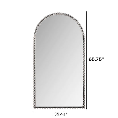 Arch Retro Full Length Mirror With Supporting Feet - Silver