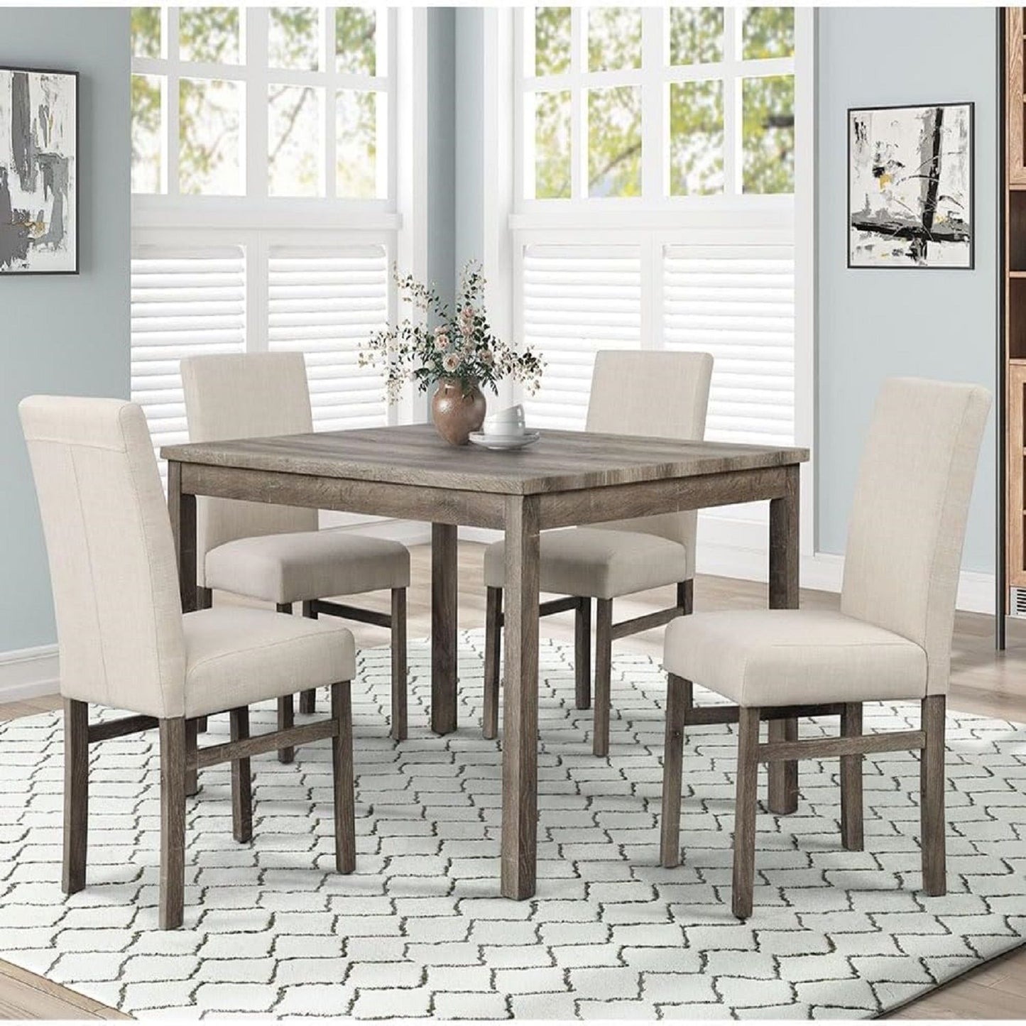 Transitional Upholstered Dining Chair For Kitchen (Set of 2)