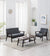 Dark Brown / 3 Pc. Coffee Table, Loveseat, Chairs