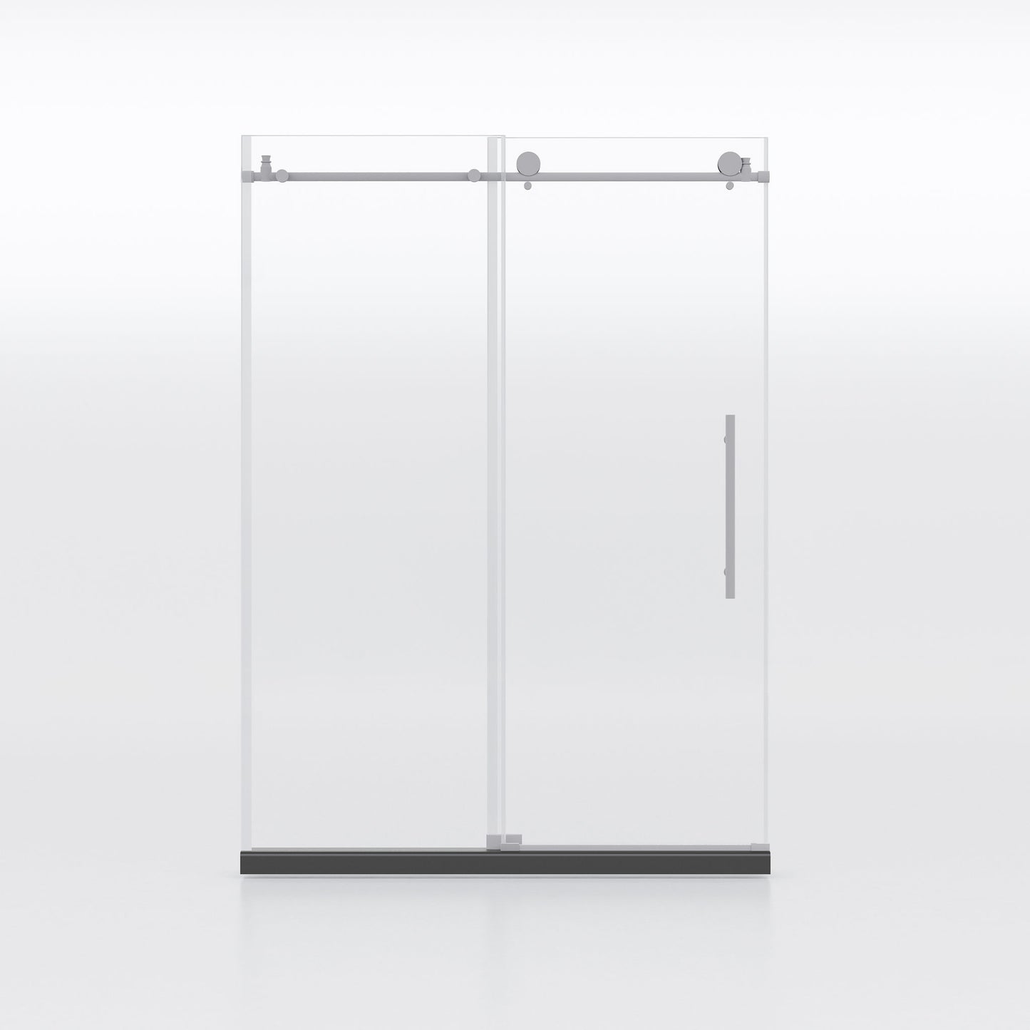 Frameless Shower Door, Clear Tempered Glass - Brushed Nickel