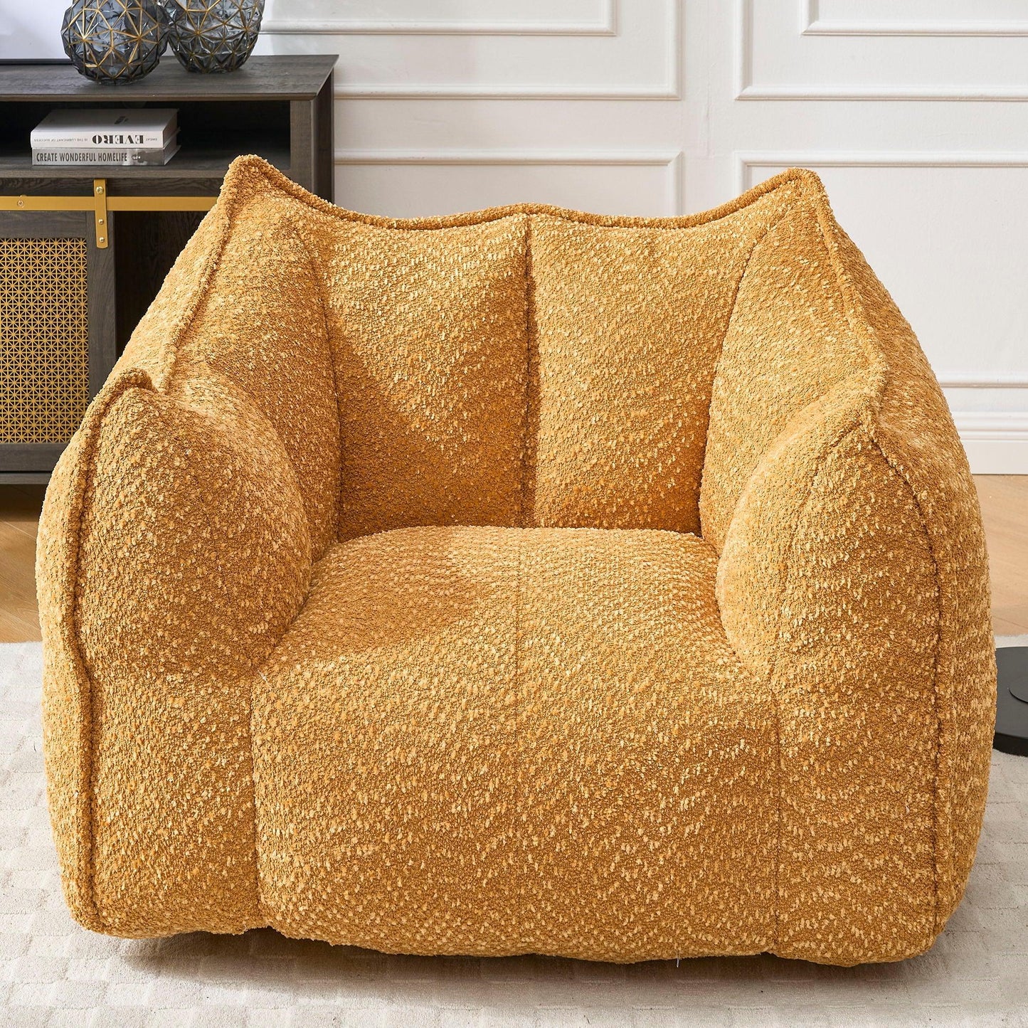 Comfortable Chenille Sofa Chairs With Highly Resilient Foam For Living Rooms And Bedrooms